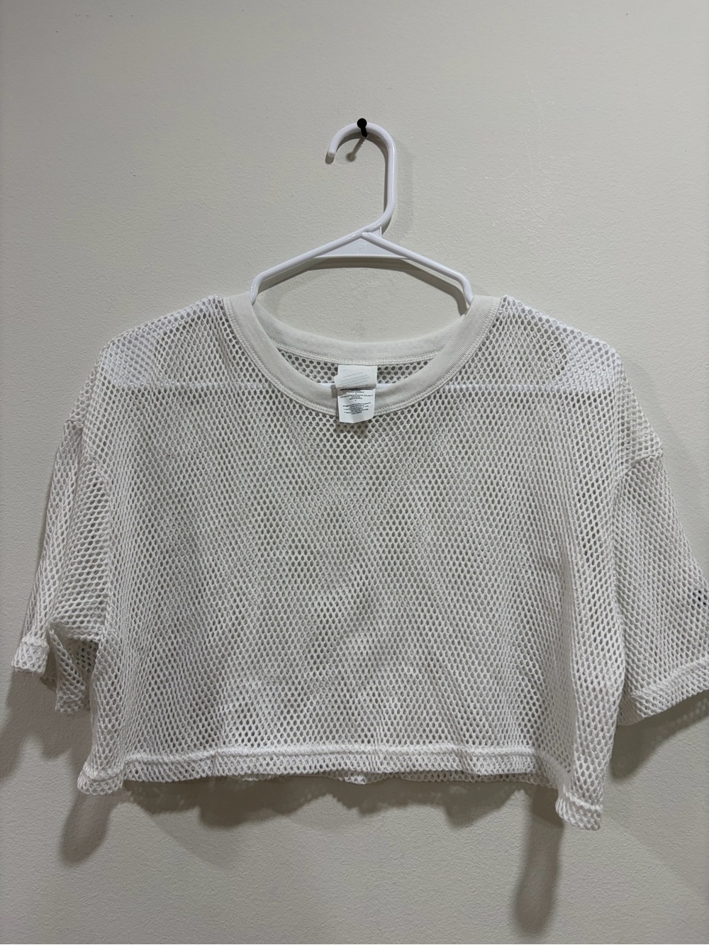 Champion White Mesh Cropped Tee